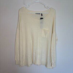 DAISY FUENTES NEW Weekend Getaway Sweater Womens XL Cream Long Sleeve Soft